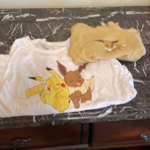 Pokémon crop top and t-shirt